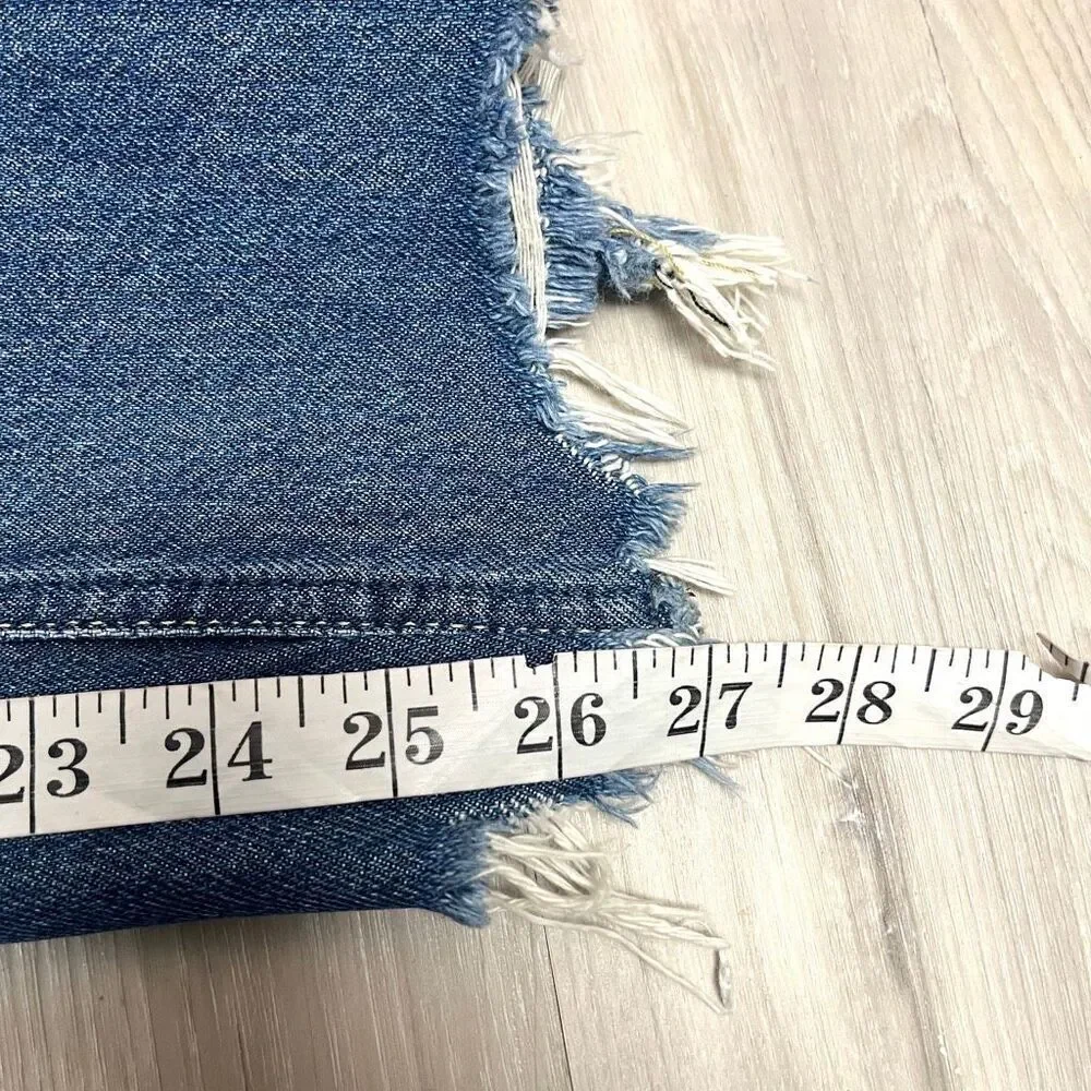 We The Free Jeans Women’s 29 Maggie Mid-Rise Straight-Leg‎ Button Fly Distressed